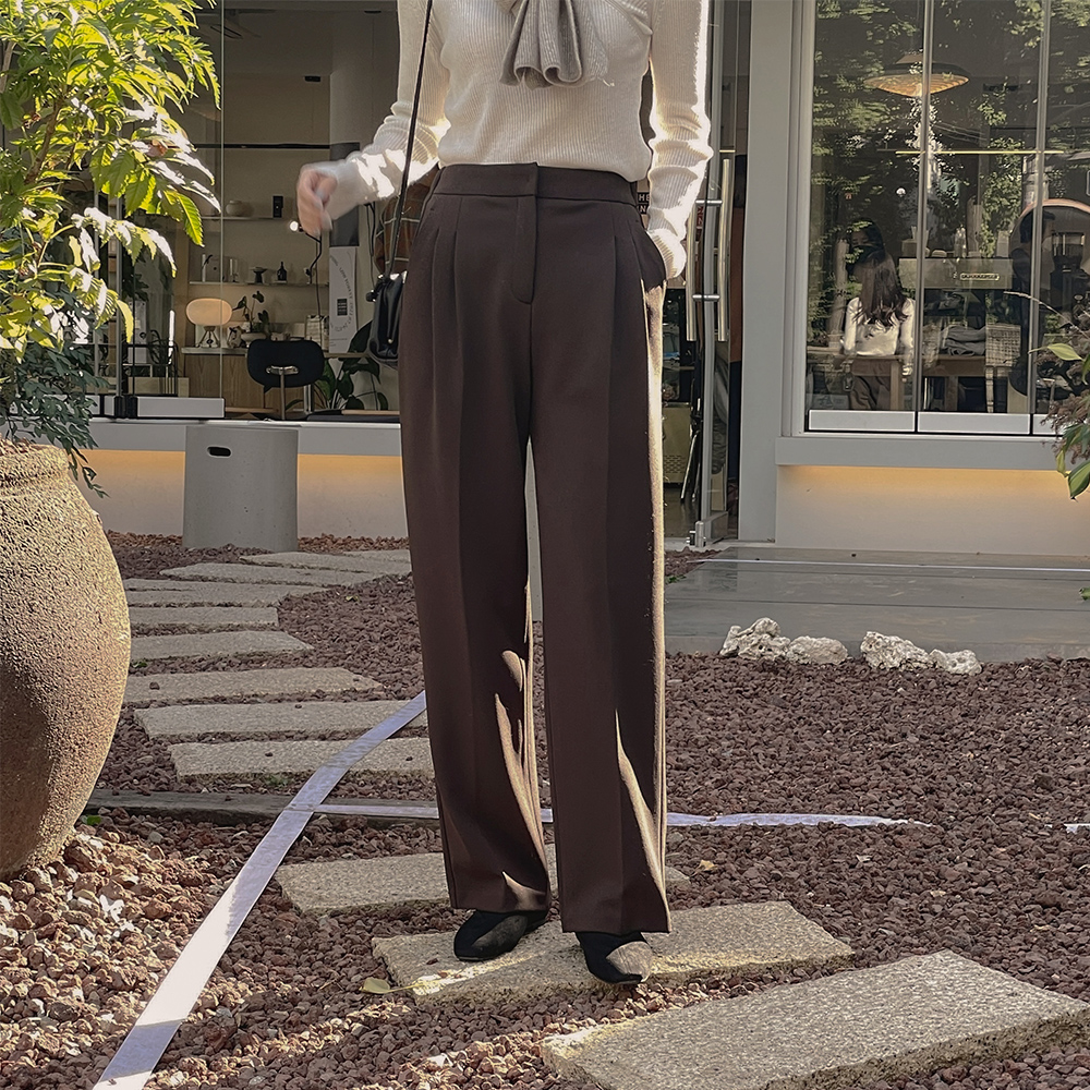 하이 투핀턱 슬랙스