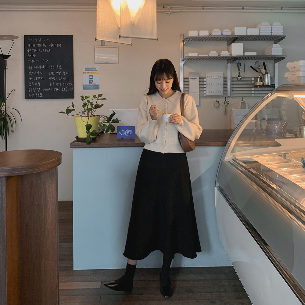 플레어 기모 스커트