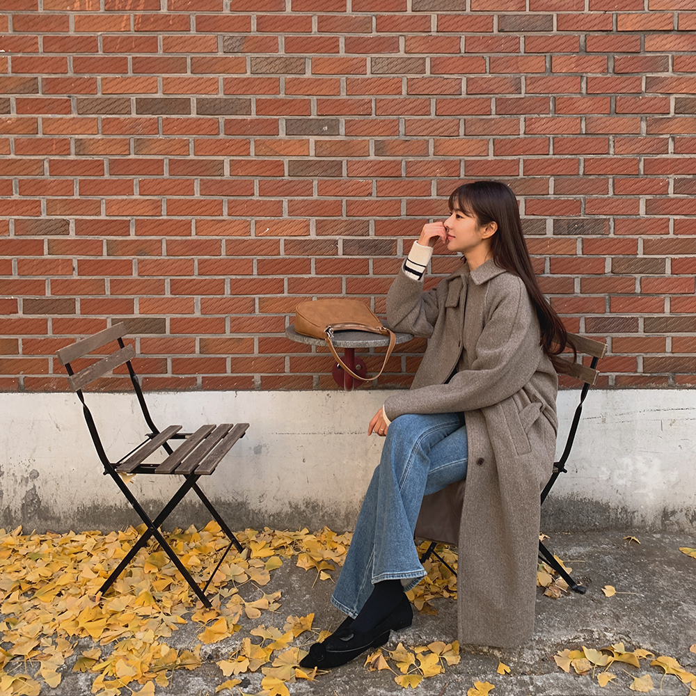 드뉴 싱글 울 코트