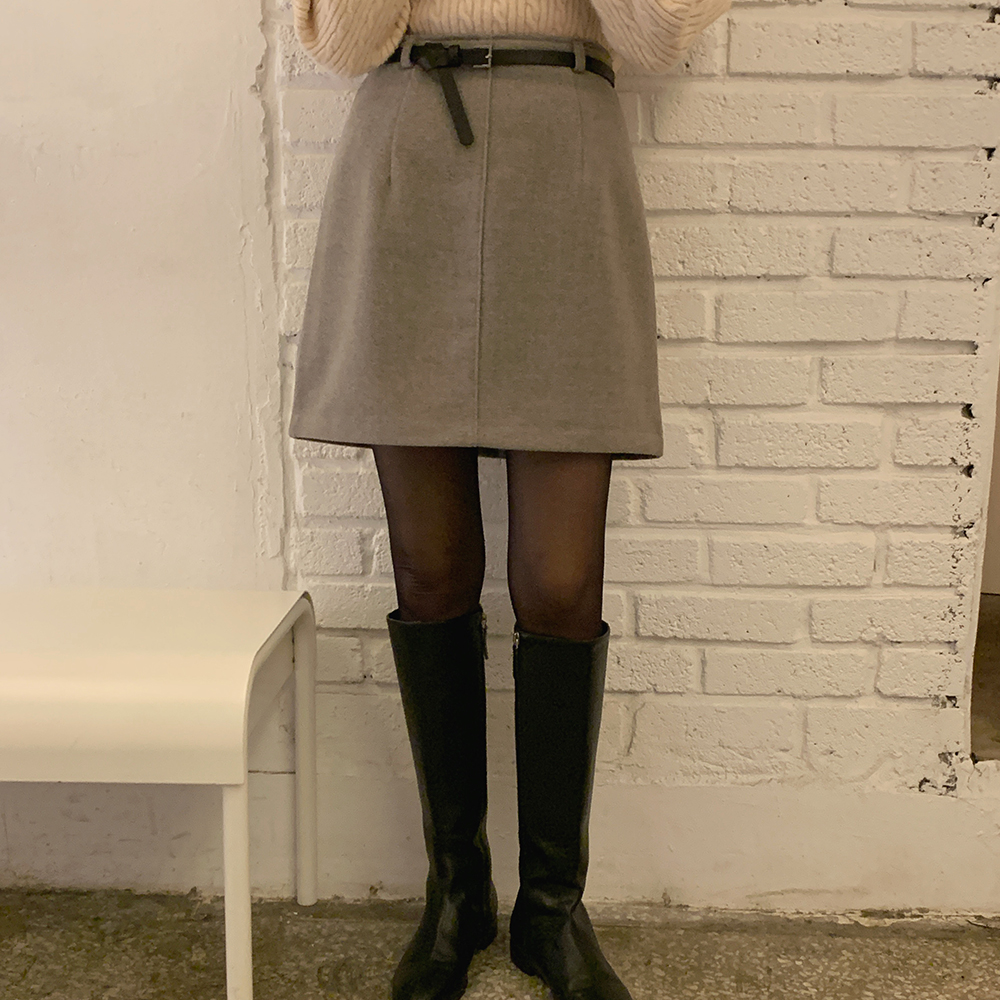 벨트 기모 미니스커트