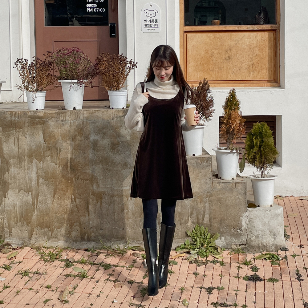 이브 벨벳 원피스