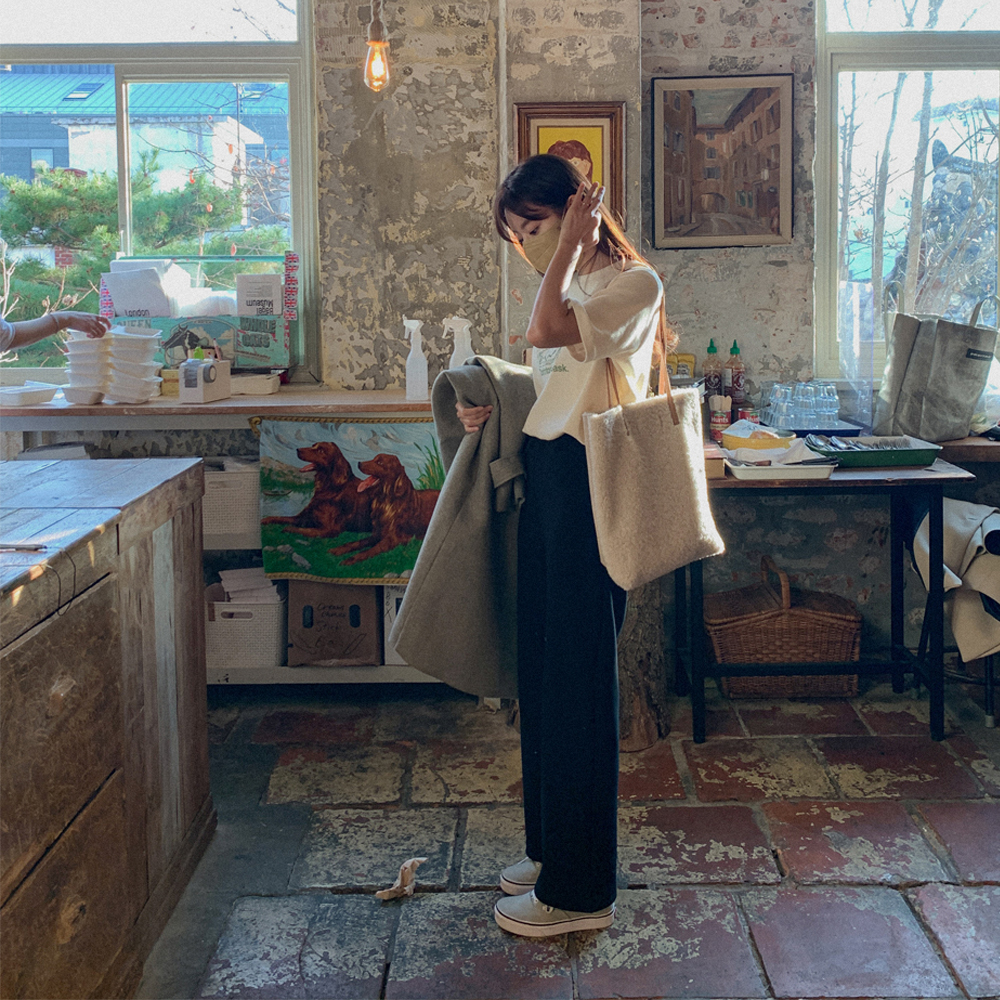 [리뷰 좋아요 / madekoko] 파우더 밍크 팬츠 / 2 color