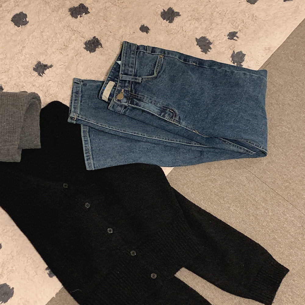 베니 기모 일자 데님팬츠