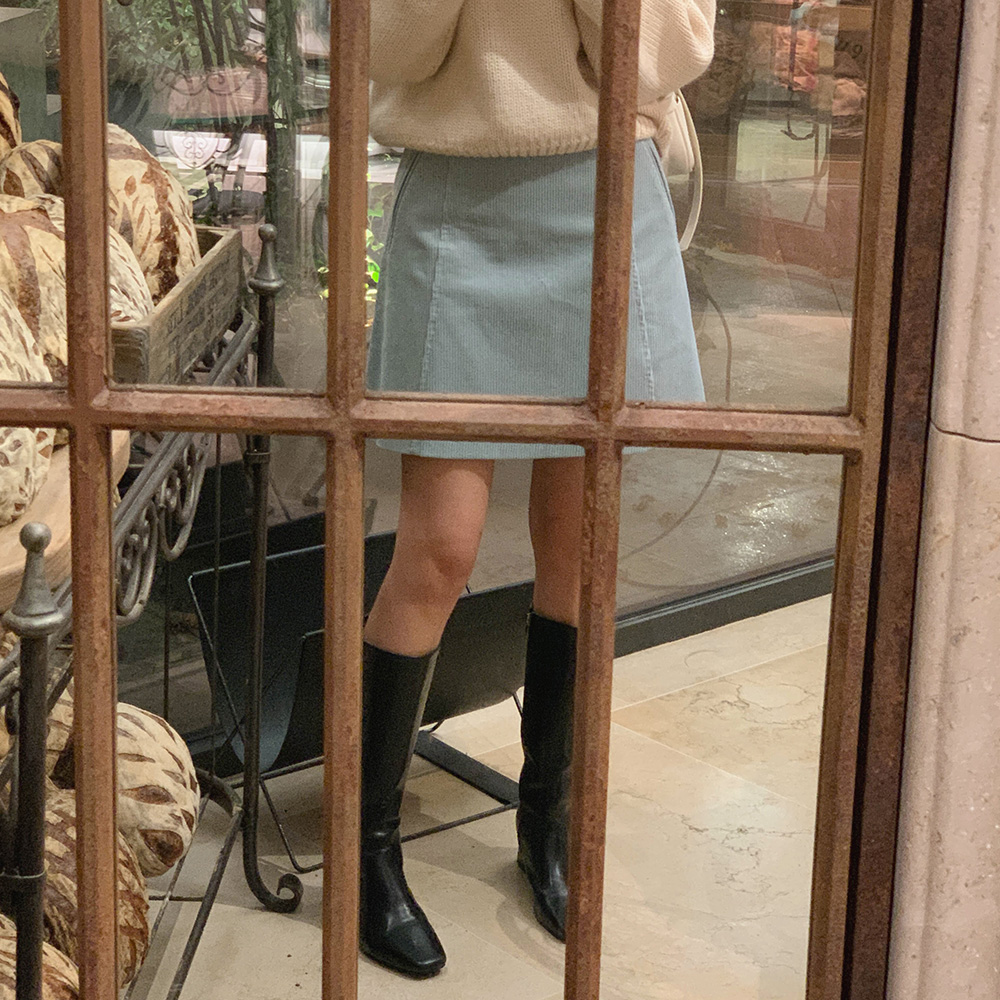 코듀로이 립 미니스커트