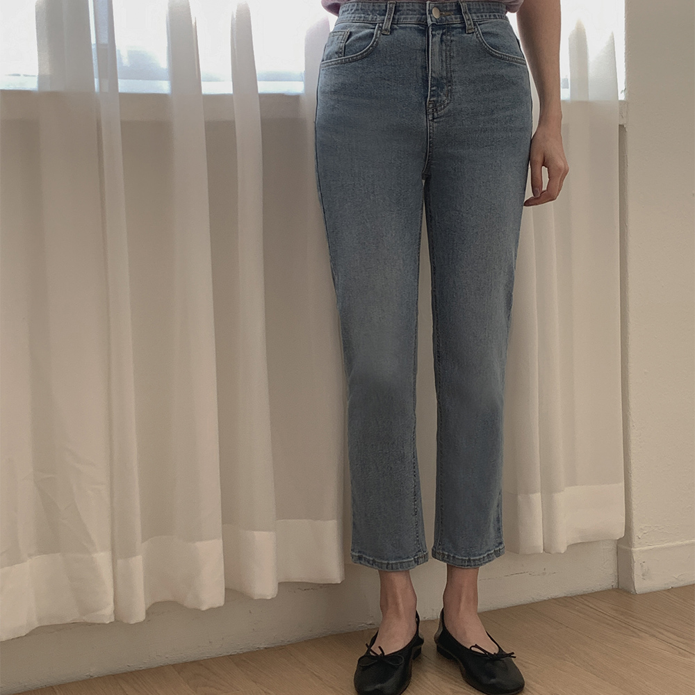 인밴딩 슬림 데님팬츠