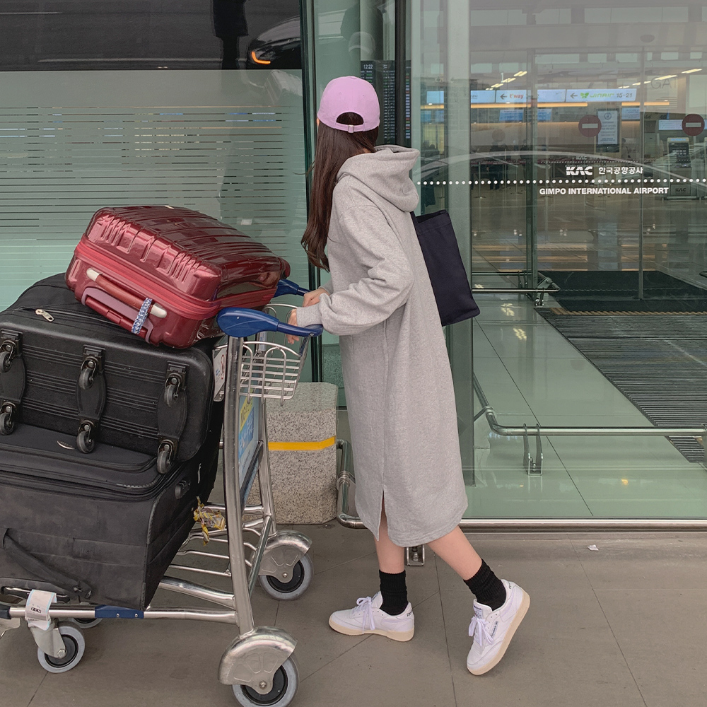 캥거루 후드 원피스