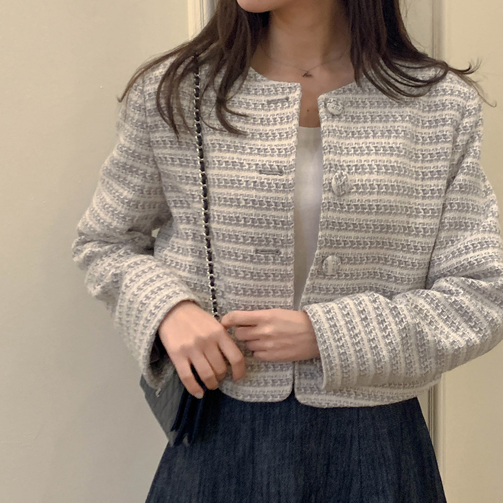 몽블 트위드 자켓