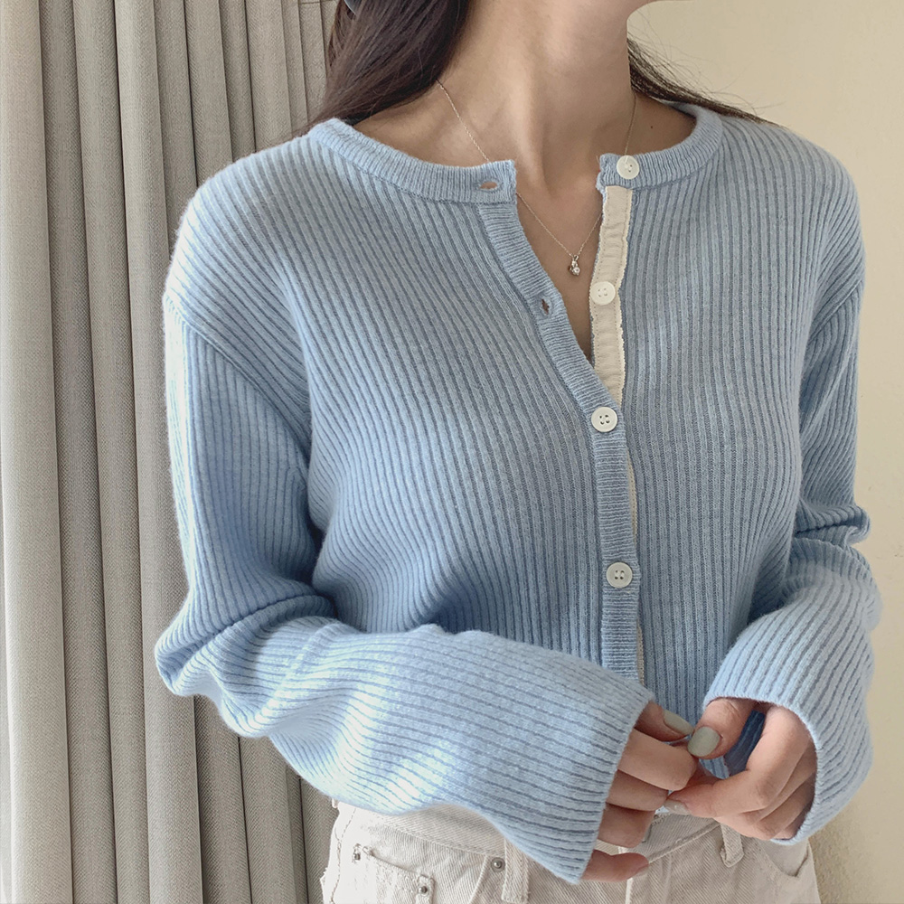 테이핑 캐시미어 가디건