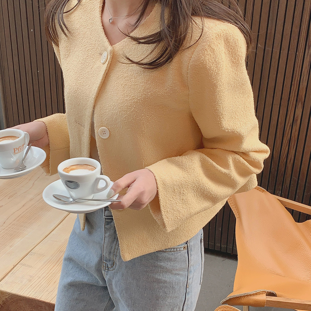 튤립 트위드 자켓