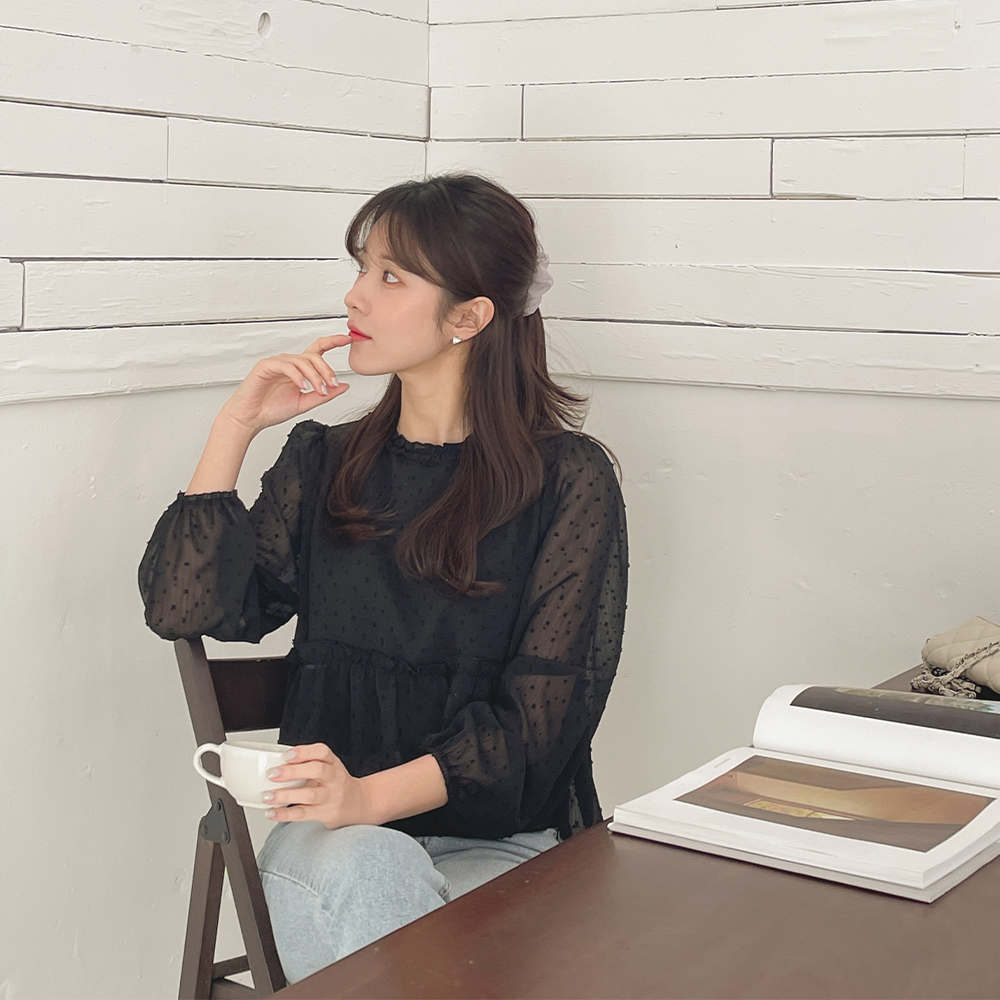버터 도트 블라우스
