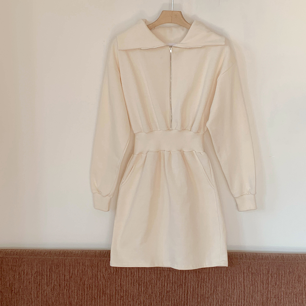 쭈리 반집업 슬림 원피스