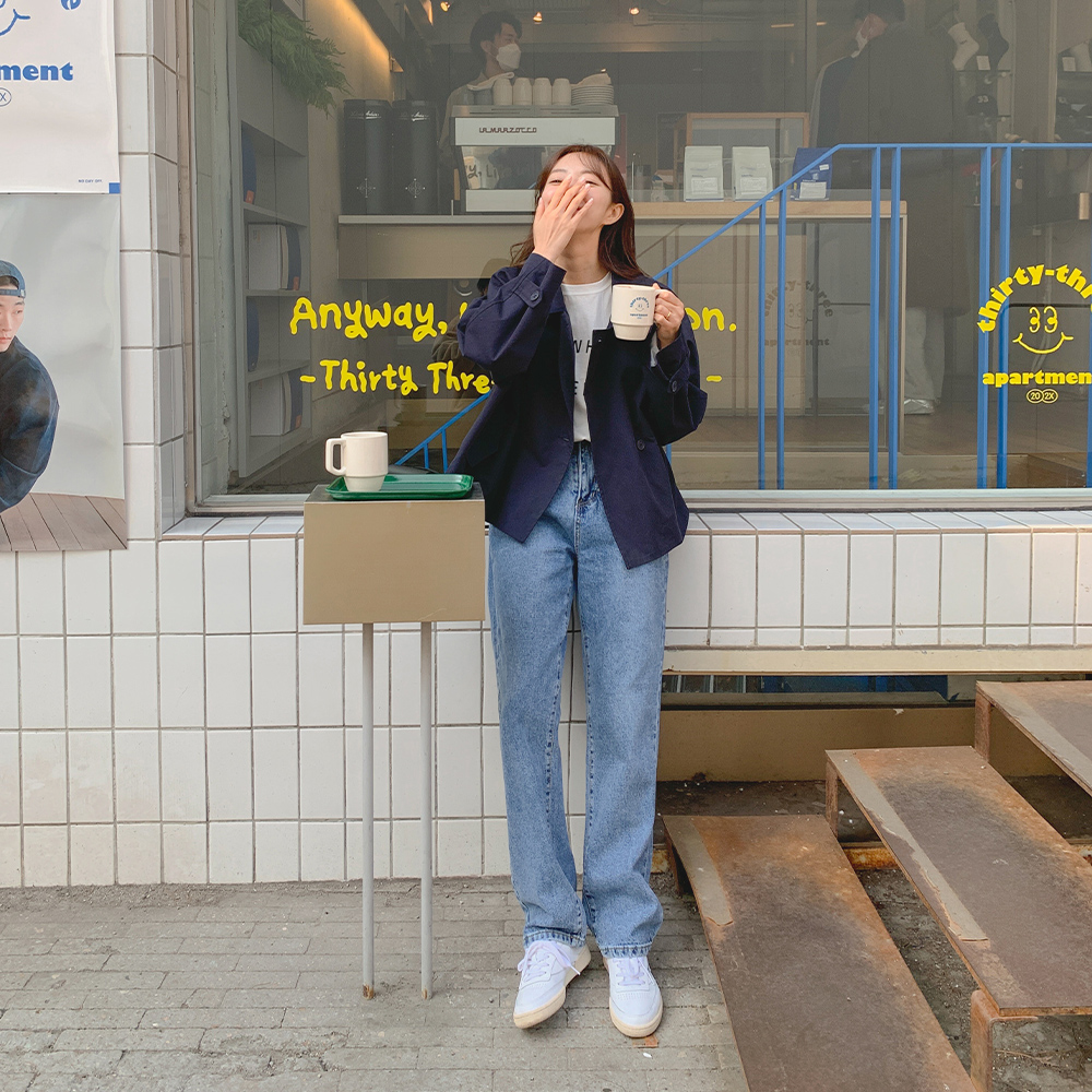 아쿠아 블루 데님