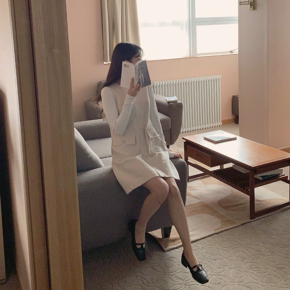 샬롯 버튼 원피스