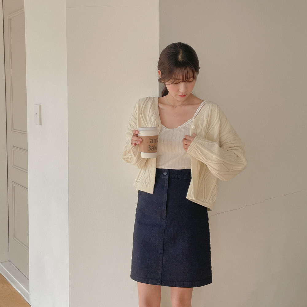 에버 원버튼 가디건