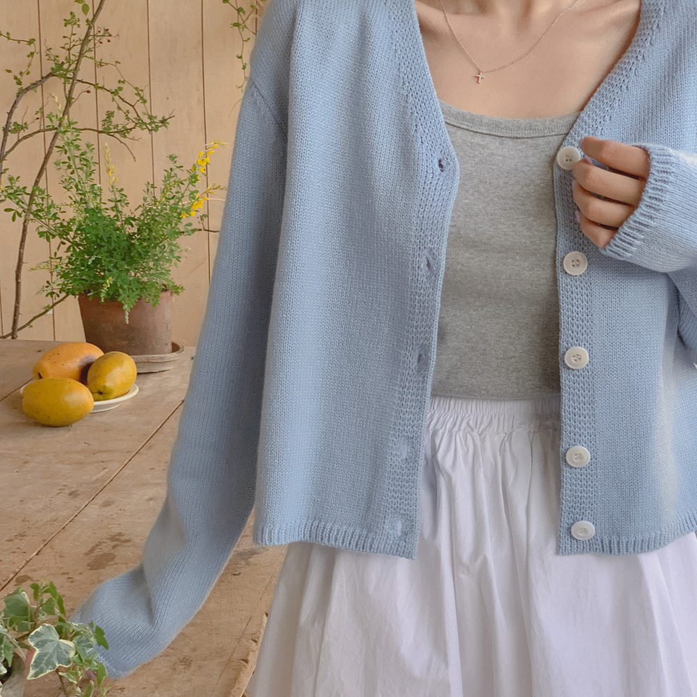 [주문폭주 / madekoko] 베럴 브이 가디건 / 라임컬러 / 크롭 / 3color