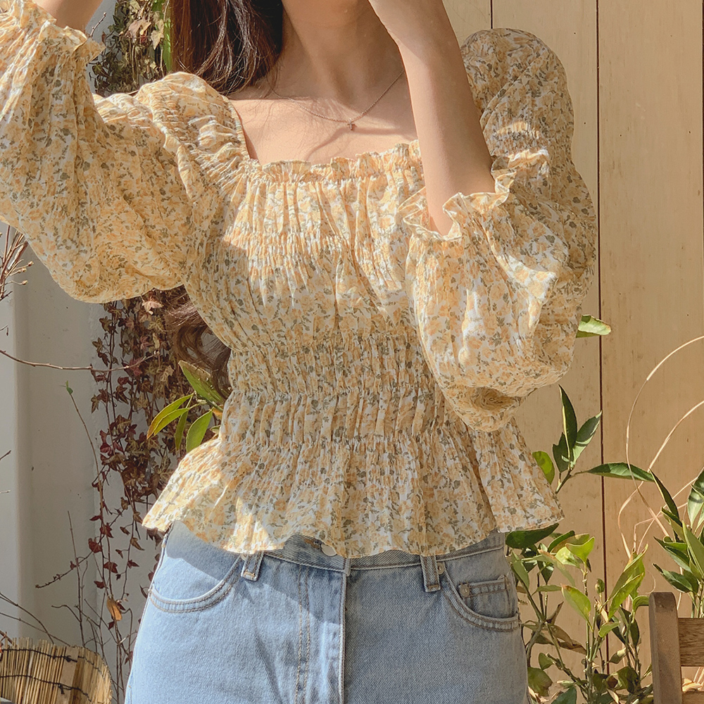 로지 셔링 블라우스