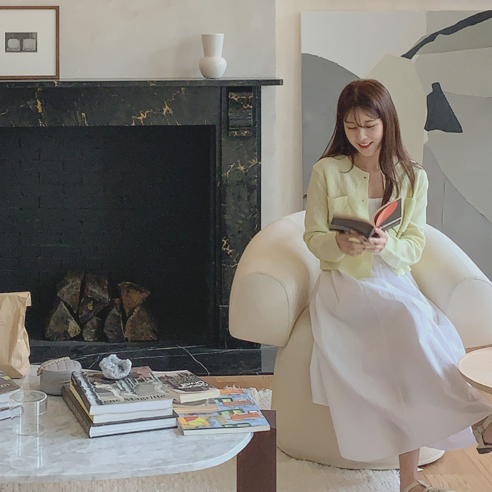 다이아 라임 가디건