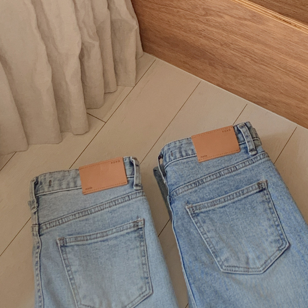 [후기좋아요/베스트/madekoko] 데일리 슬림 일자 데님팬츠 / 2color / S,M,L