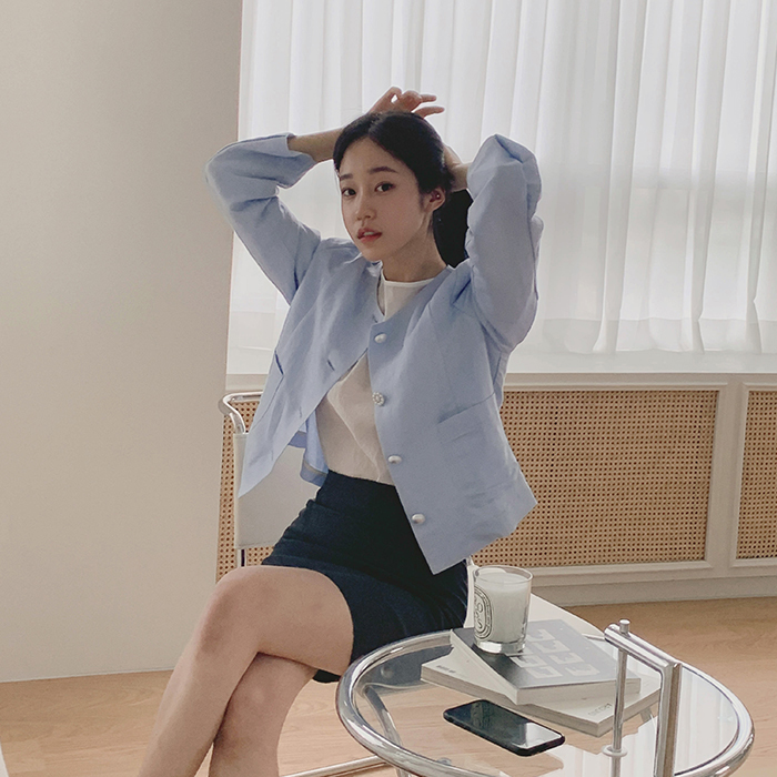 [Cle.] 린넨 진주 자켓  / 에이핑크 보미 착용