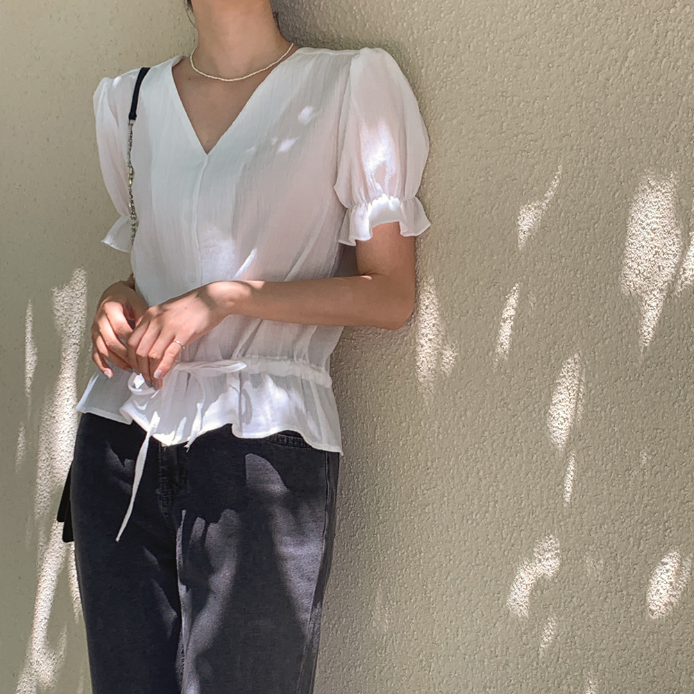 먼데이 셔링 블라우스