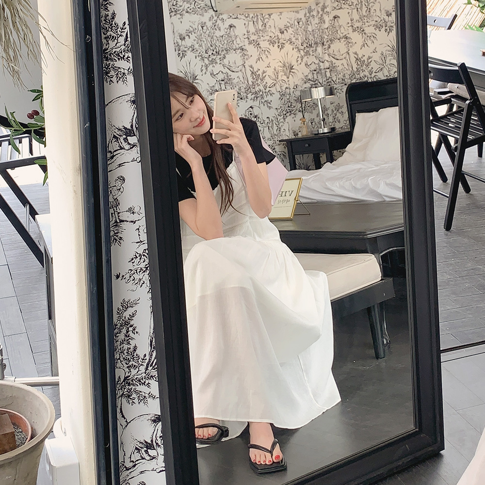 바닐라 레이스 원피스