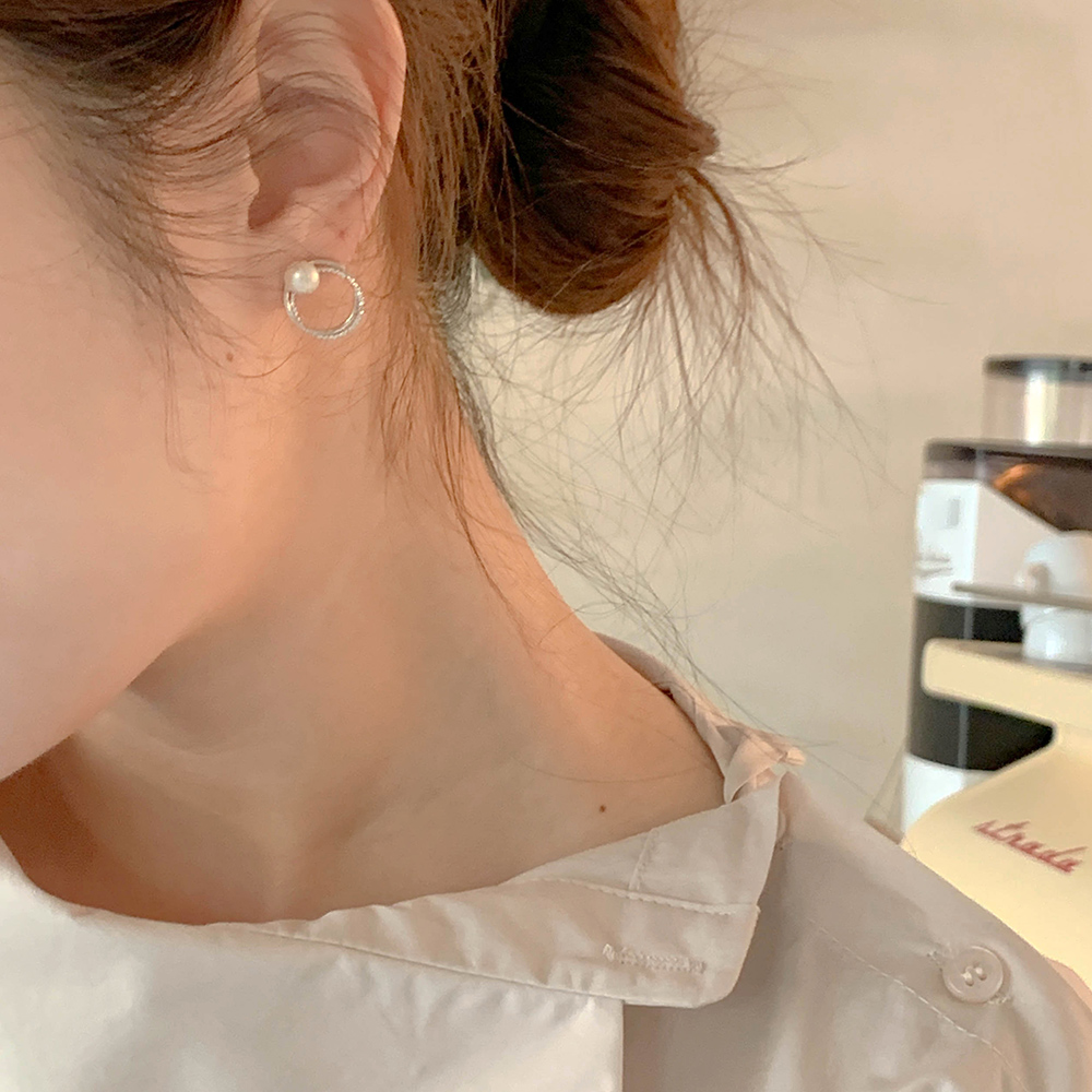 큐빅 펄 귀걸이