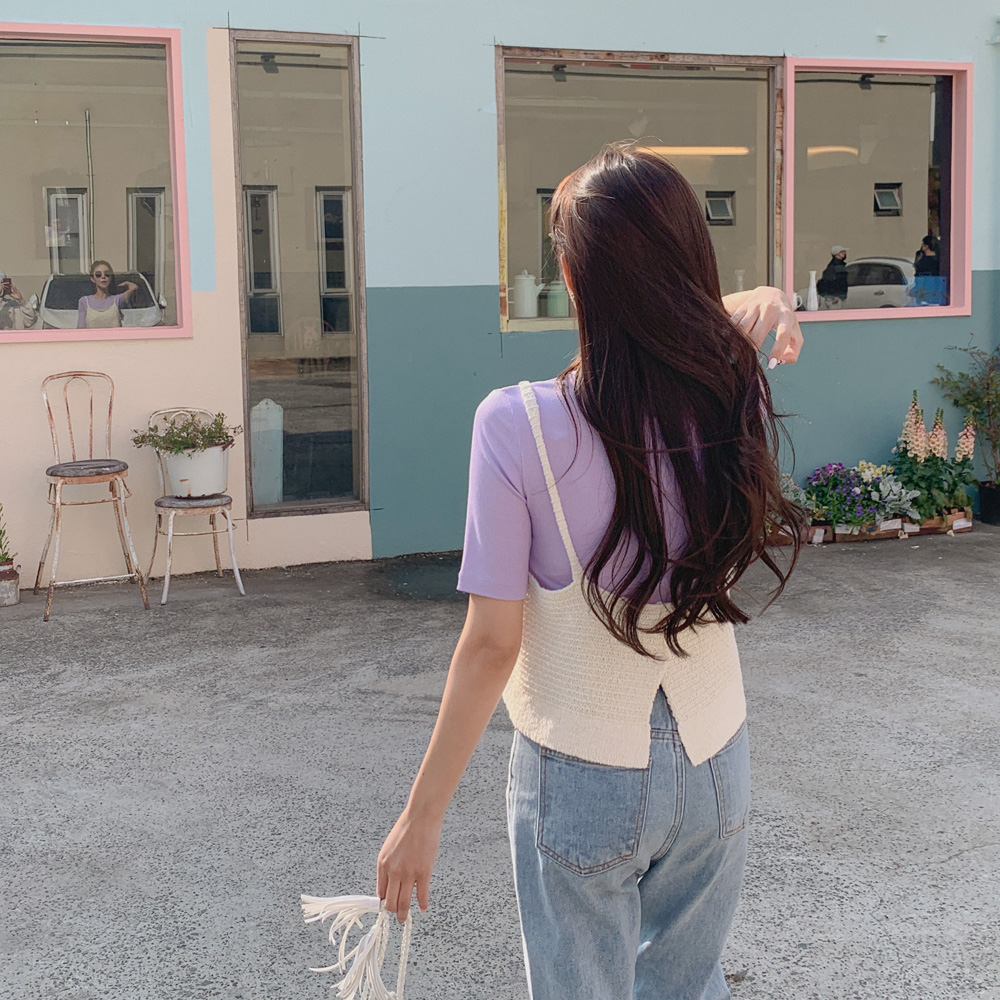 투웨이 니트 뷔스티에