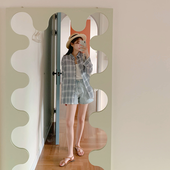 콤마 체크 셔츠