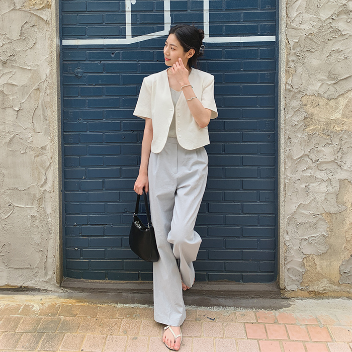 인더뮤 린넨 슬랙스