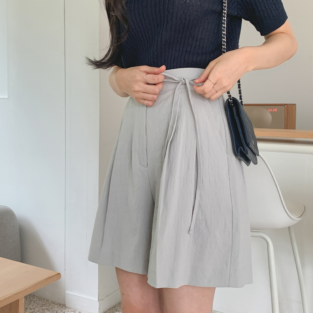 린넨 스트링 숏팬츠