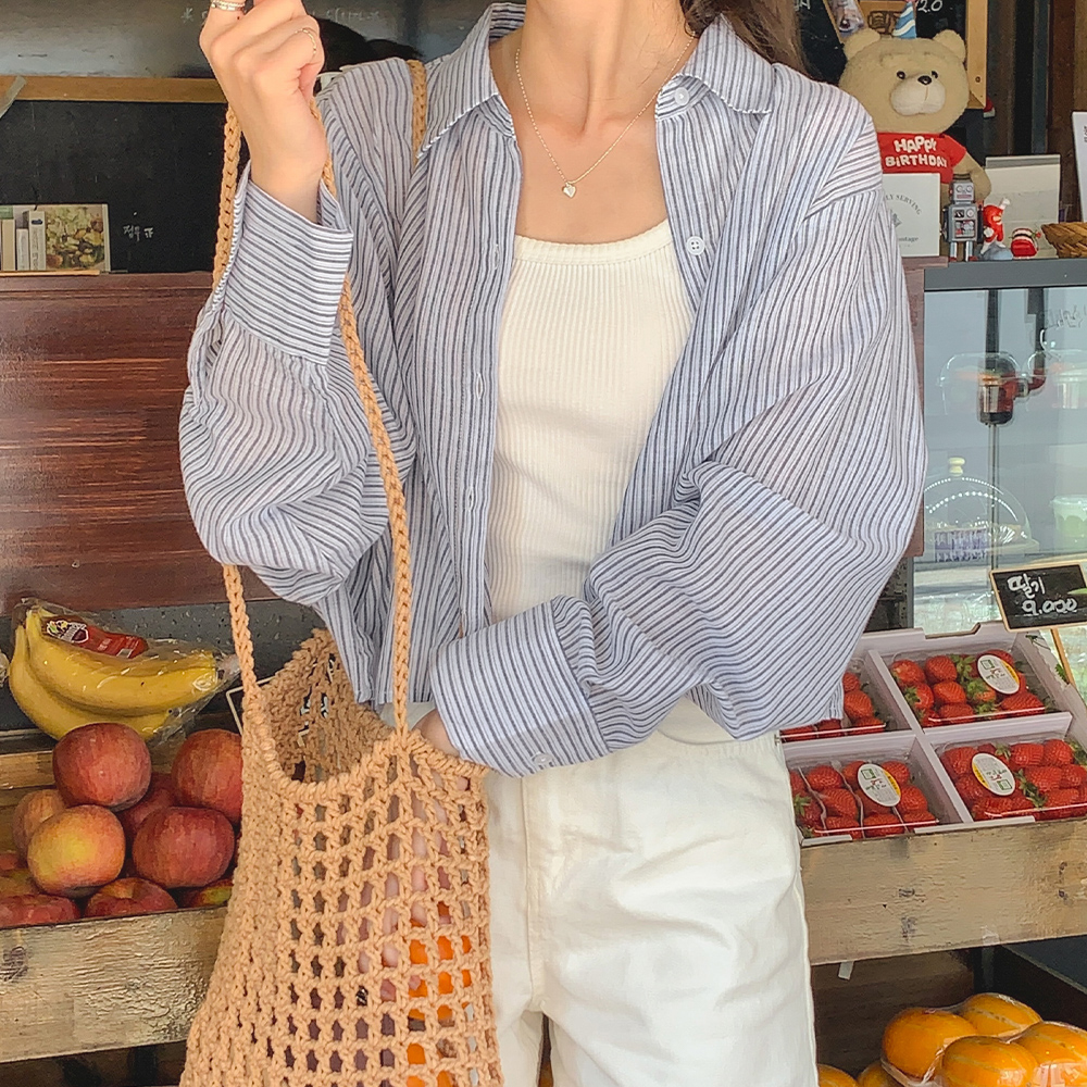 [인기많아요] 스윗 크롭 셔츠 / 코튼100%