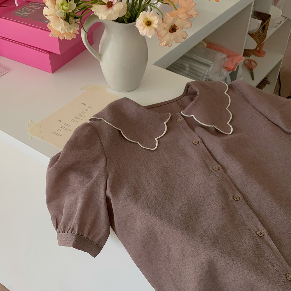 [주문폭주]코코넛 카라 블라우스 / 2color