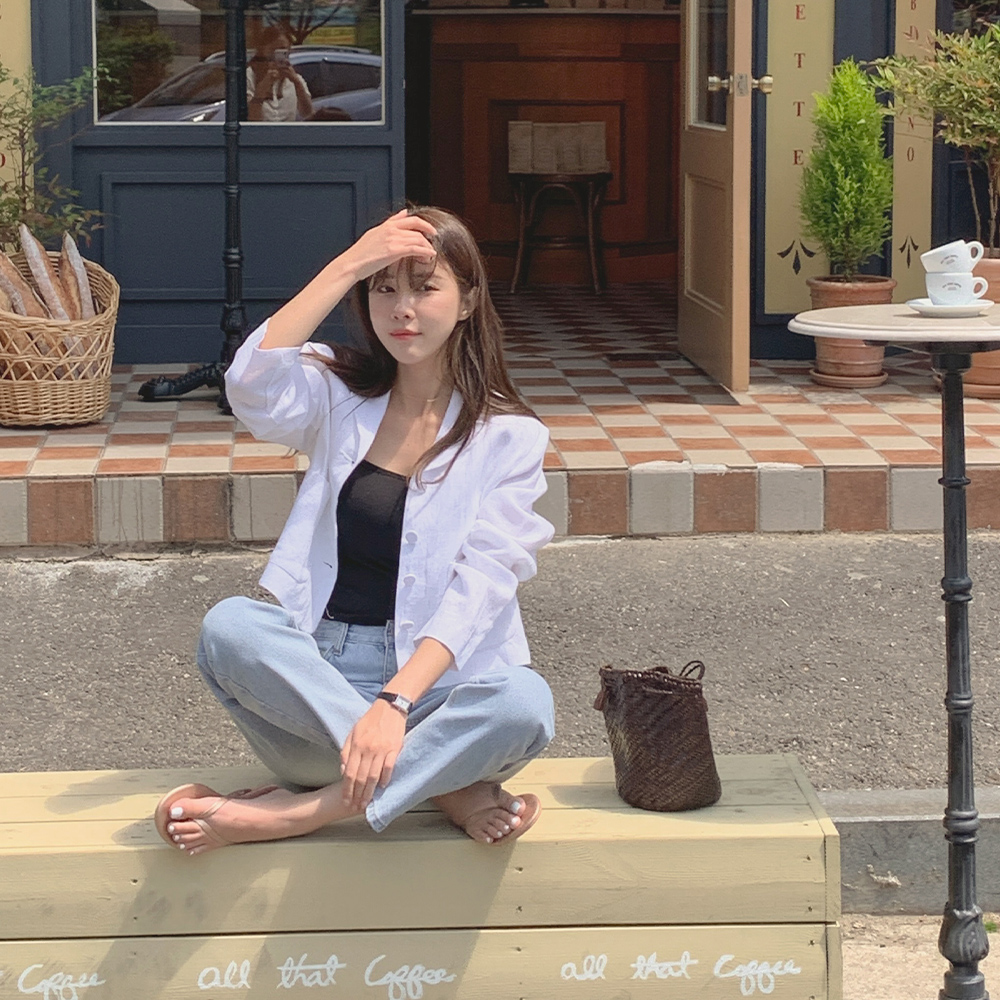 엔디 린넨 숏 자켓