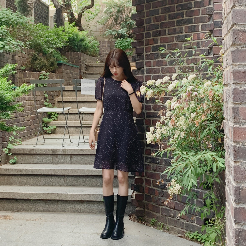 [리뷰베스트/madekoko] 메리 도트 원피스 / SM / 숏,롱 ver