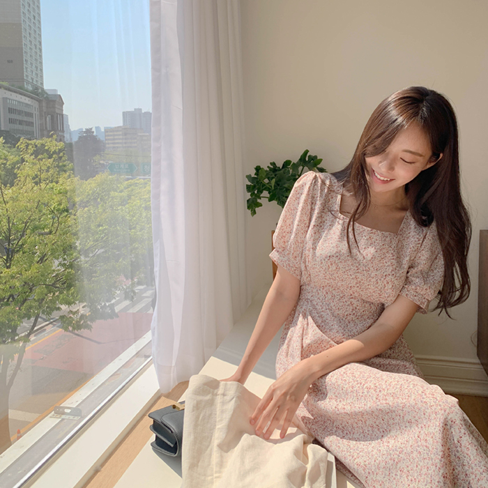 [베스트 재입고]프리아 스퀘어 원피스 / 2color