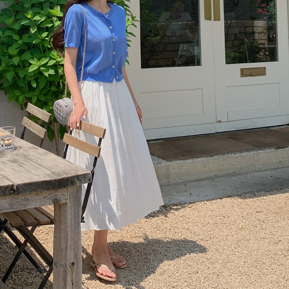 플립 린넨 훌 스커트