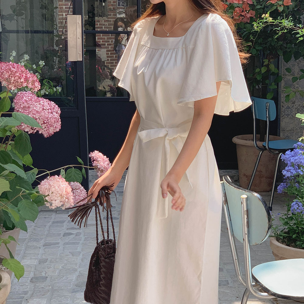 프릴 스퀘어 원피스