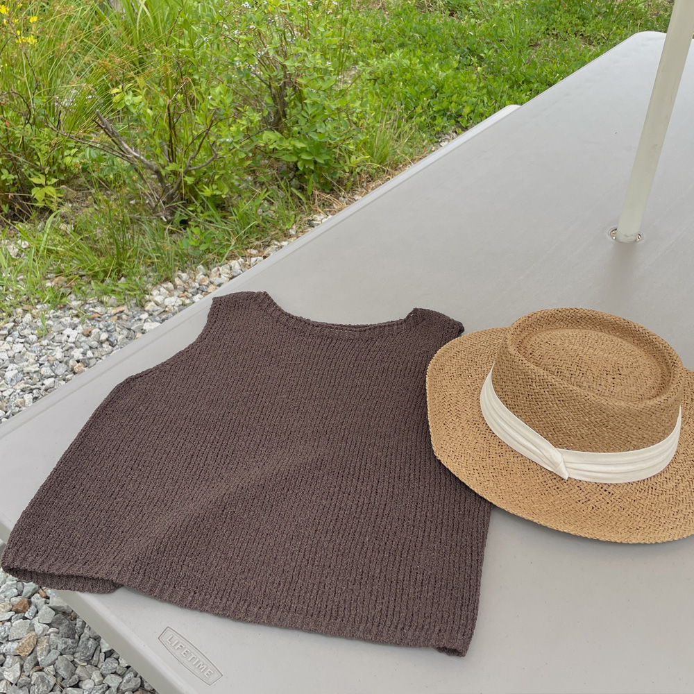 비긴 니트 슬리브리스