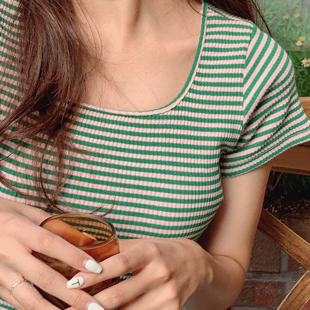 콤비 스퀘어 티셔츠