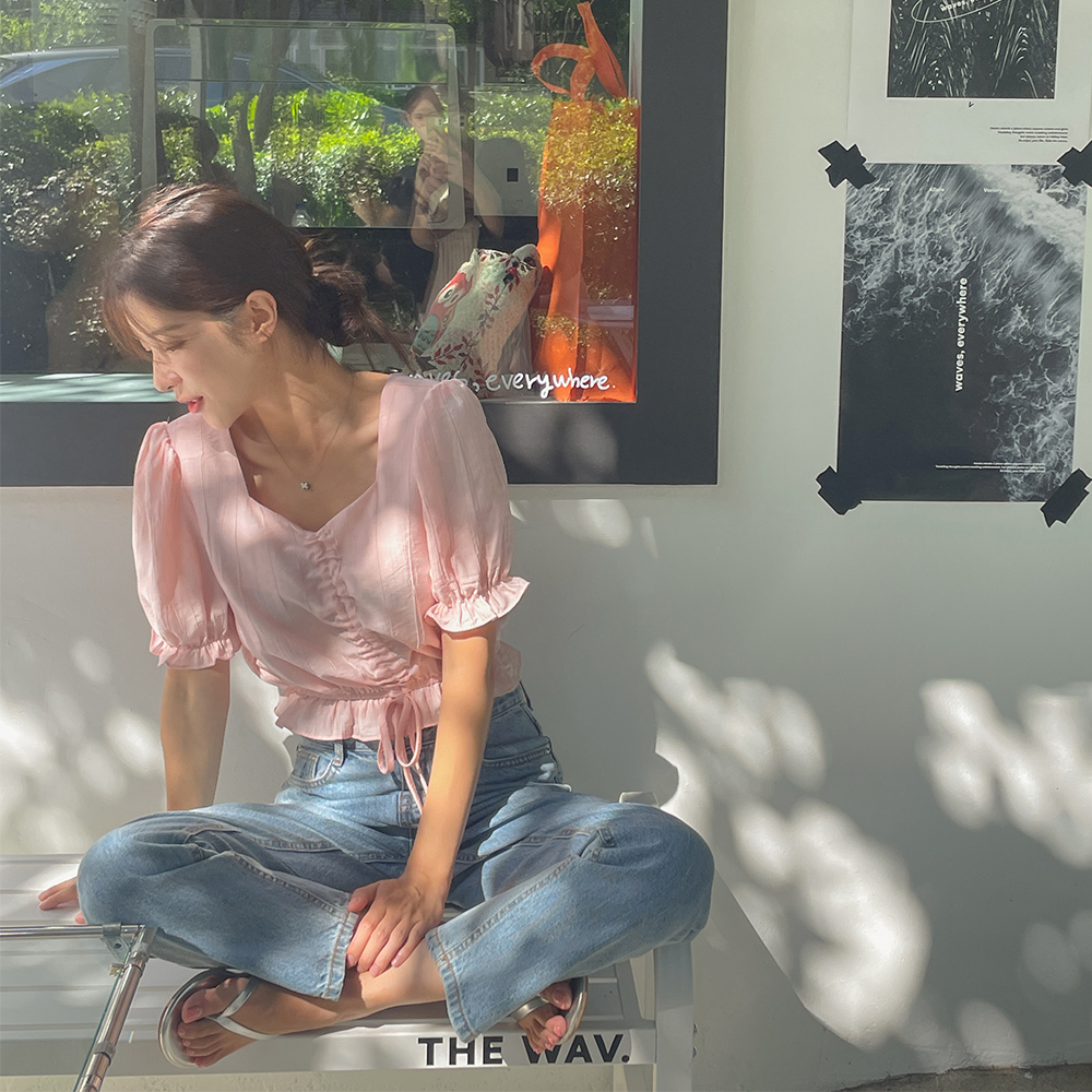 루이 스트링 블라우스