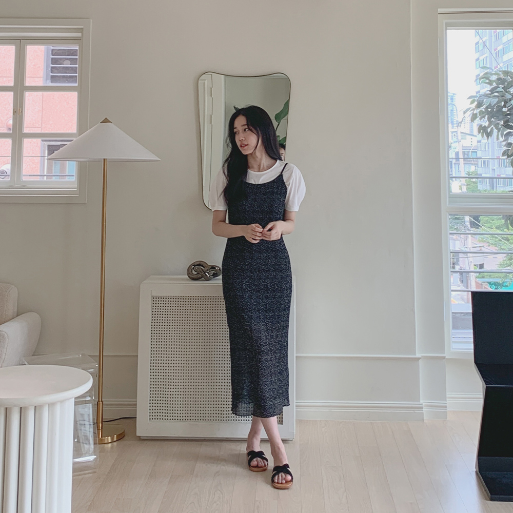 [Cle.] 크레페 도트 원피스