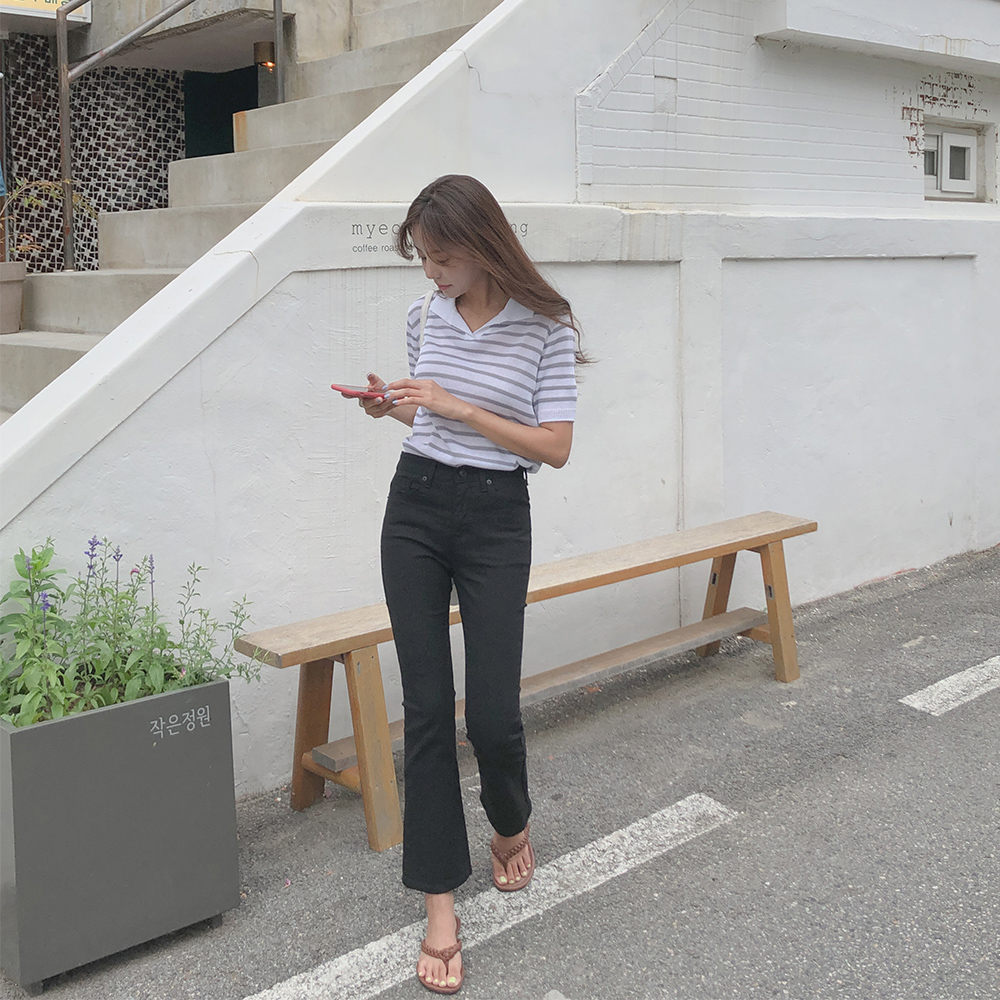 유닛 스트라이프 니트