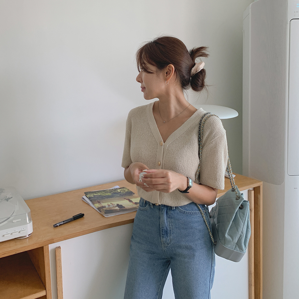 로마 골드 가디건