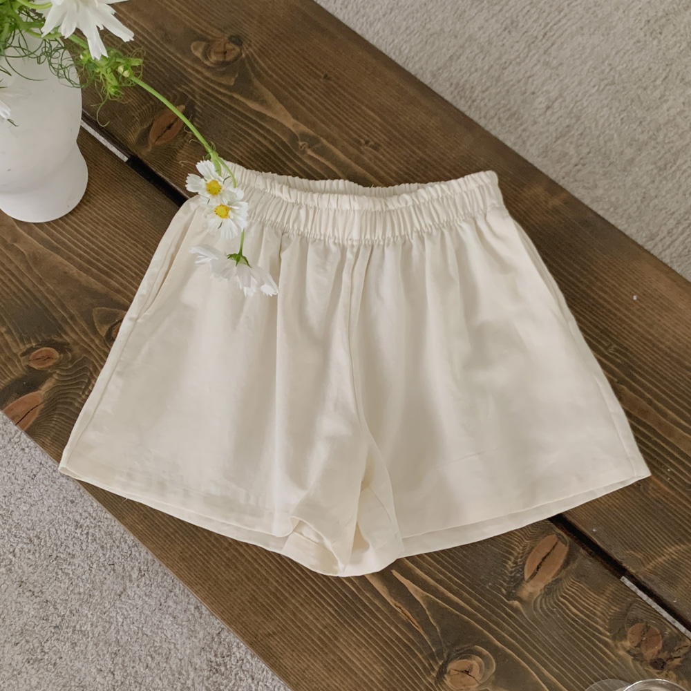 [madekoko] 시크릿 밴딩 팬츠 / 반바지 / 숏팬츠 / 바캉스룩 / 코튼 / 3color