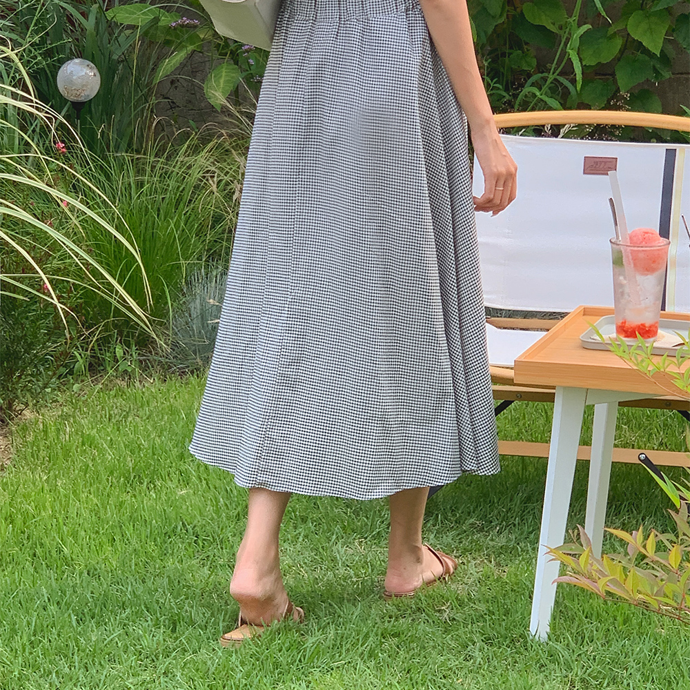 소소 체크 스커트 / 면100% / 2color