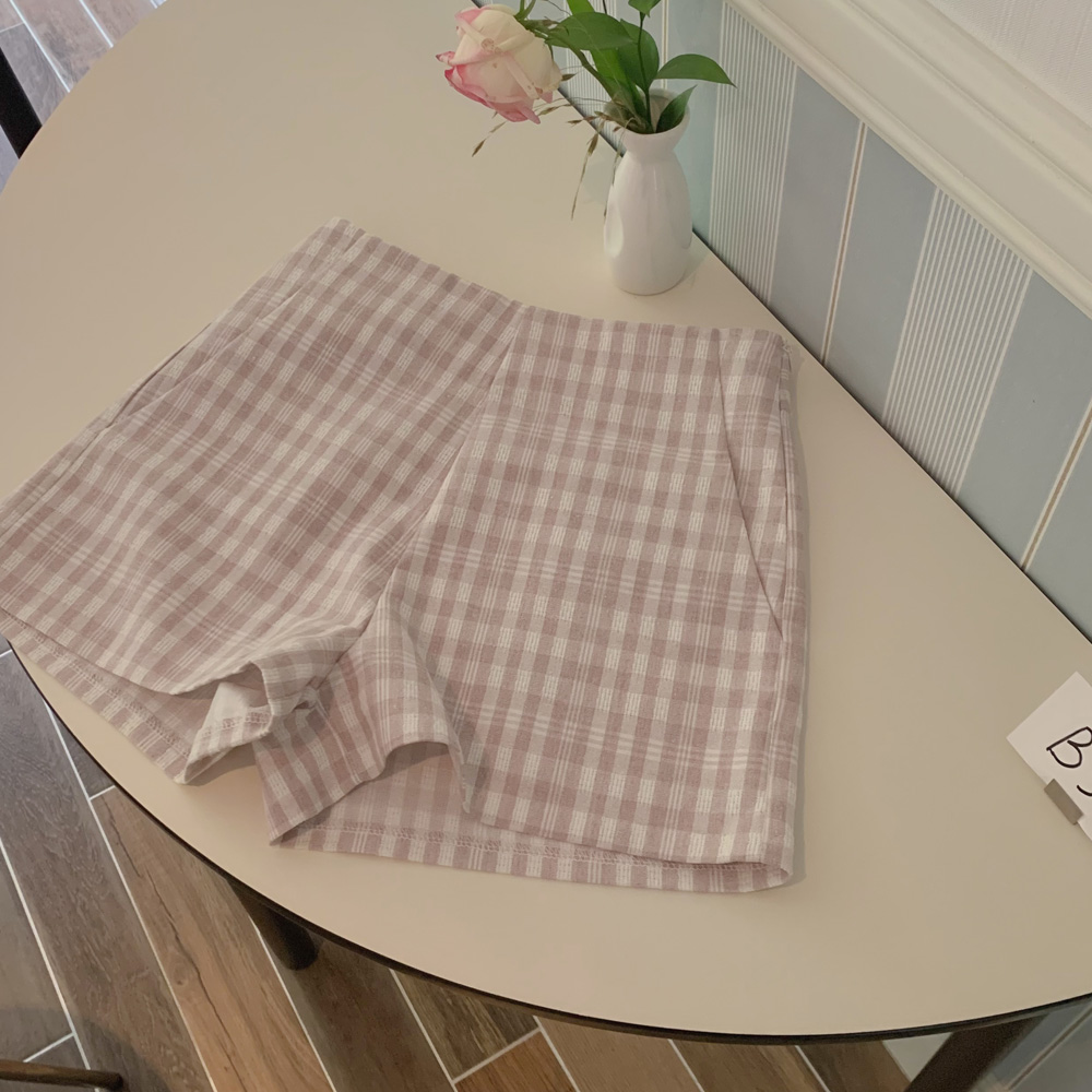 [madekoko] 벨라 체크 팬츠 / 코튼 / 린넨 / S,M / 2color