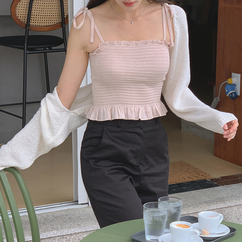 러플 스모킹 슬리브리스