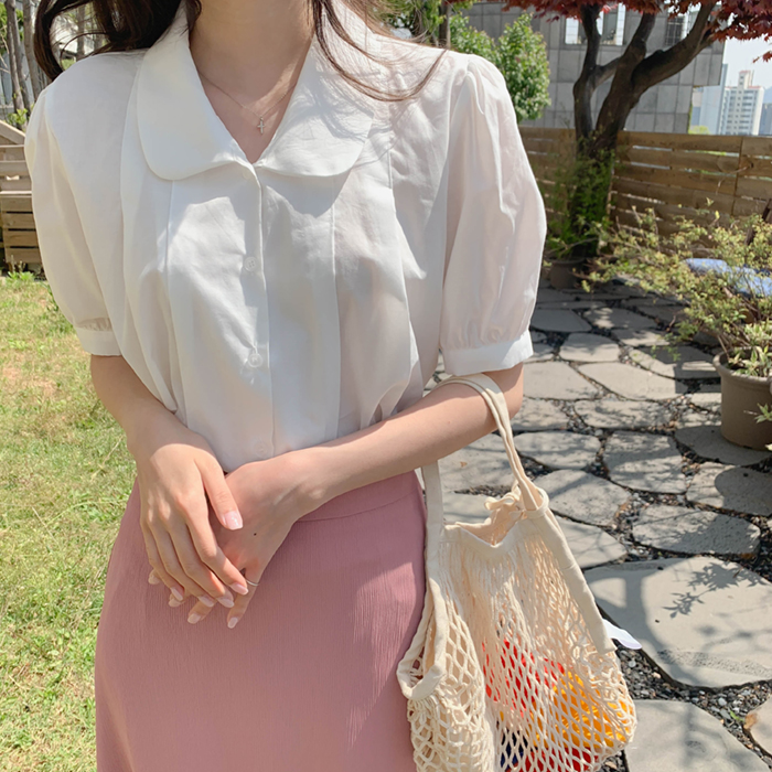 플로어 카라 블라우스