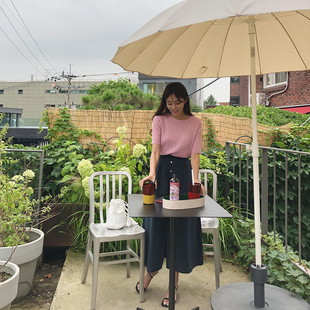 포밍 꽈배기 반팔니트