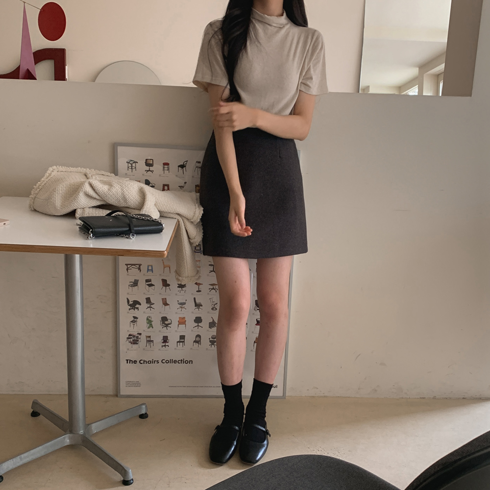 데일리 울 미니 스커트